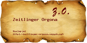 Zeitlinger Orgona névjegykártya